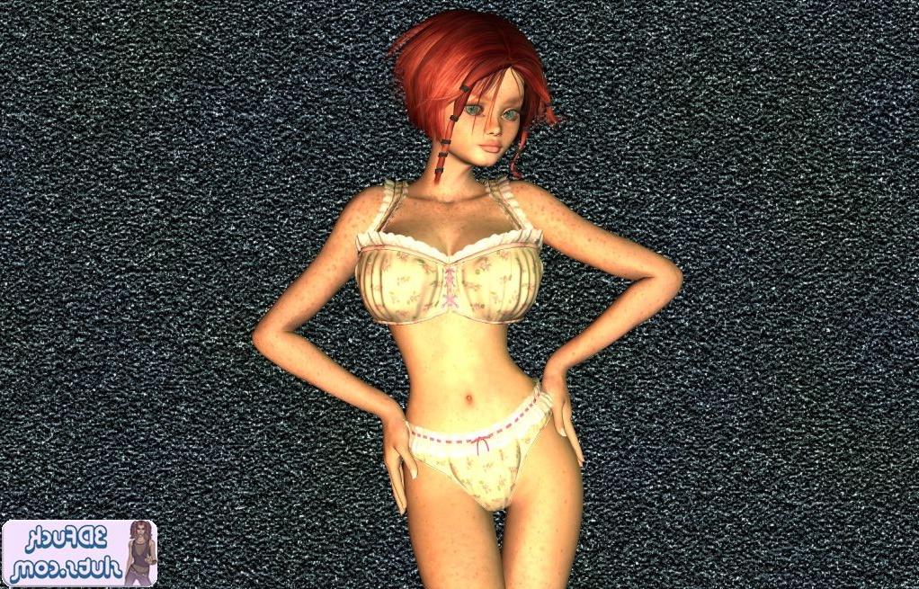16P Busty redhead toon babe teasing