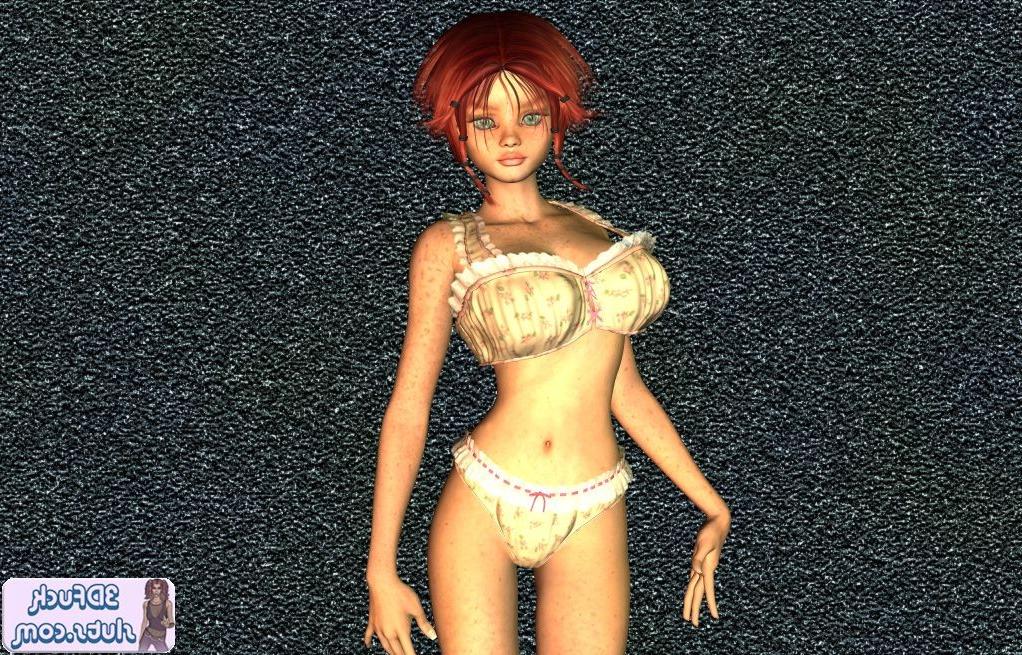 16P Busty redhead toon babe teasing
