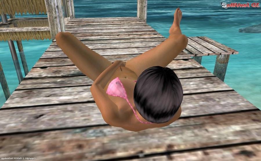 16P Busty bikini babe gives a footjob at the beach