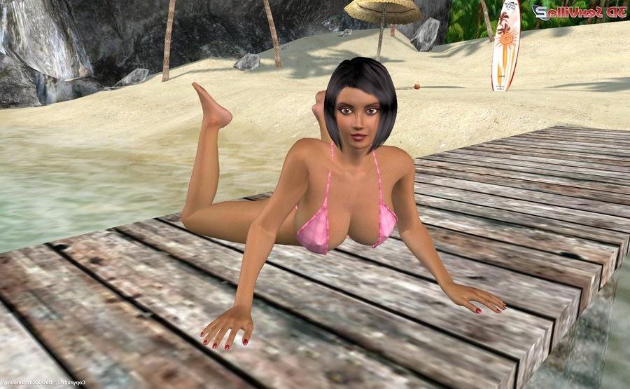 16P Busty bikini babe gives a footjob at the beach