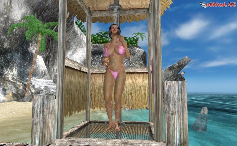 16P Busty bikini babe gives a footjob at the beach