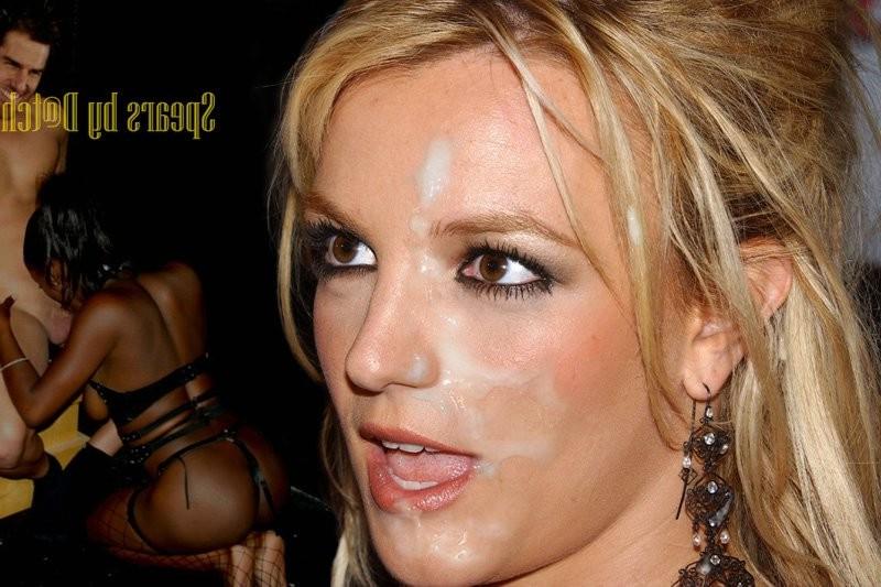 15P Britney Spears getting a load of cum all over her face