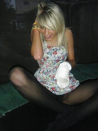 24P Amateurs in black pantyhose & tights