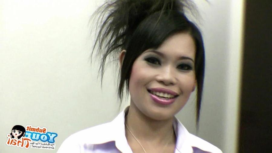 16P Hot Thai babe named Nah fucks and takes a big load of cum in the mouth