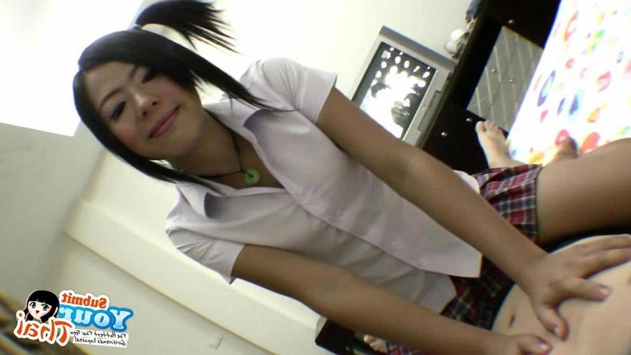 16P Hot Asian schoolgirl Gibsey sucks and fucks and gets a mouth full of cum