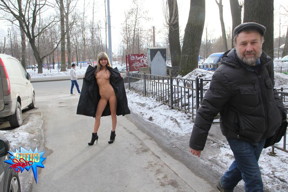 16P Gina Gerson almost got busted showing body in the street