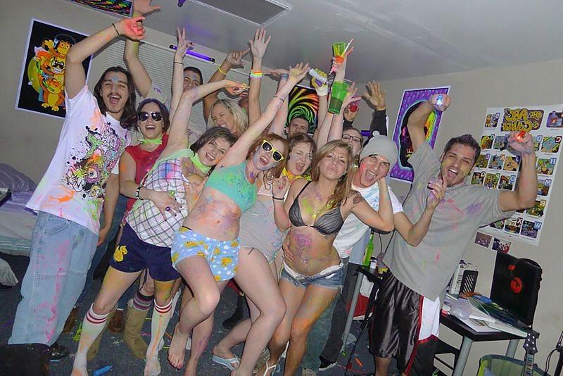 12P Finger painting college party turns into a sex orgy