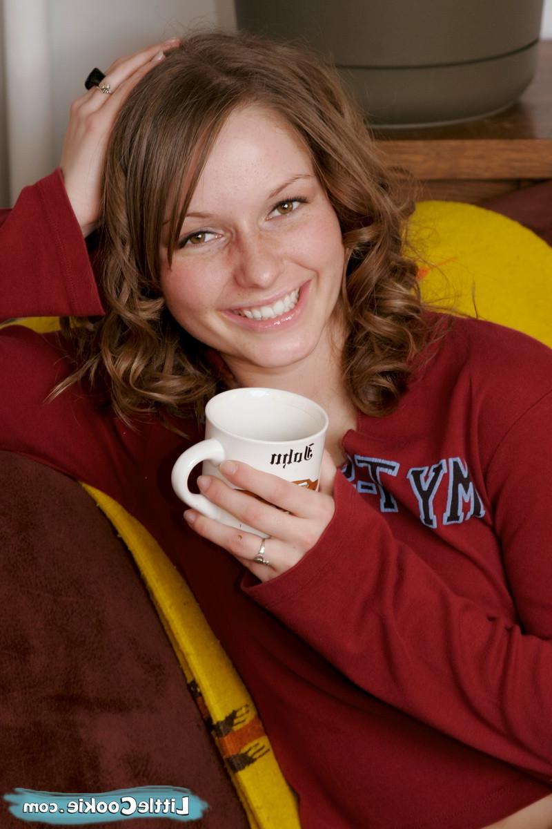 15P Little teen Cookie in tight panties with her hair done in curls