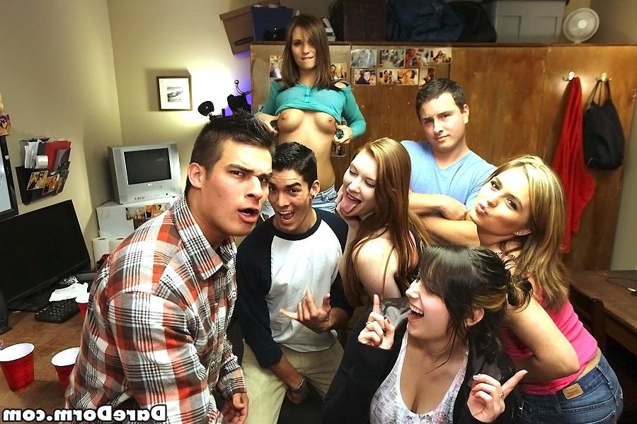 12P Hot dorm room sex pictures in wild swinger orgy