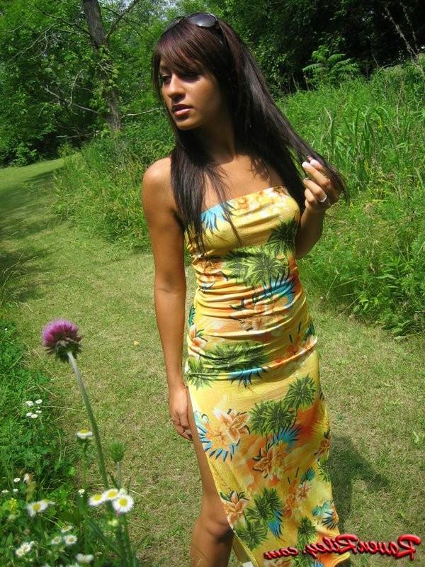 20P Raven Strips Her Sexy Spring Dress