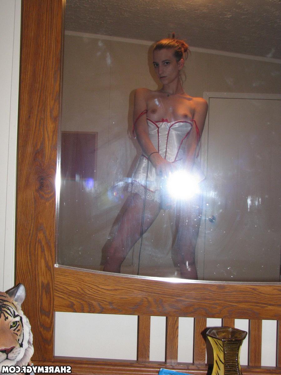 5P Skinny girlfriend strips out of her nurse costume