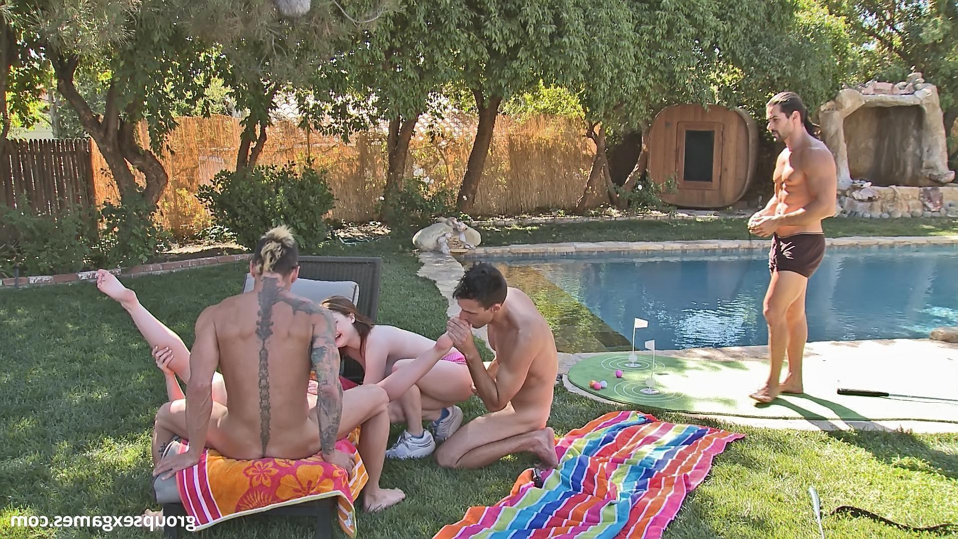 15P Hot outdoor orgy action at Group Sex Games