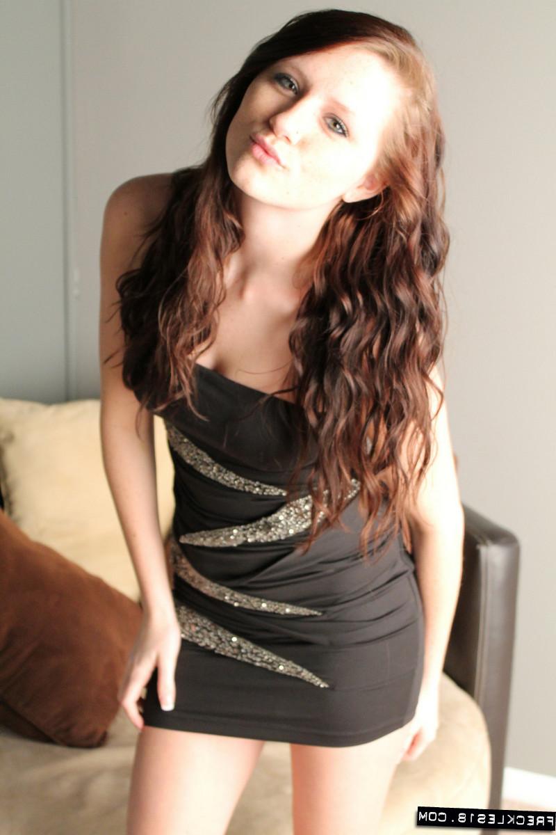 12P Freckled teen takes off prom dress
