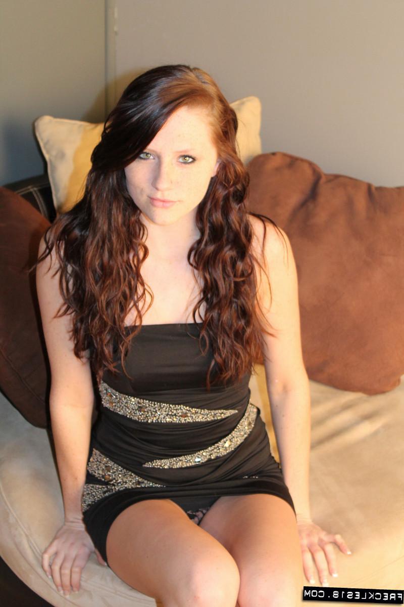 12P Freckled teen takes off prom dress