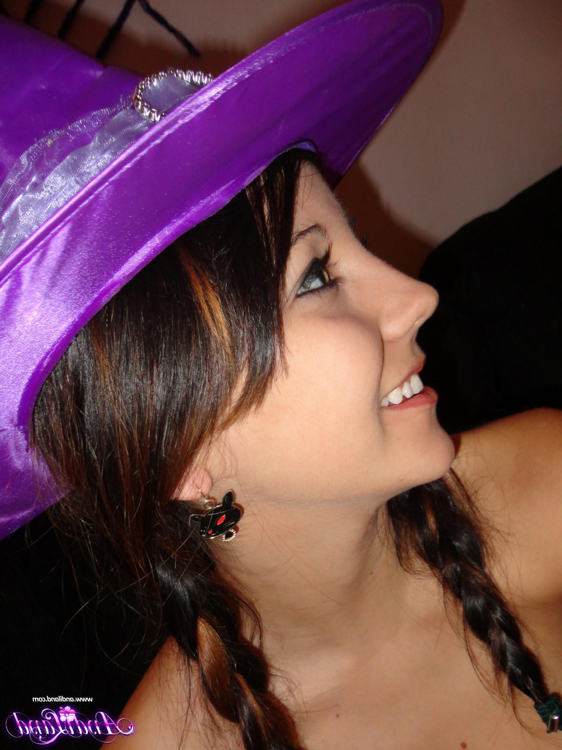15P Cute teen girl in witch costume