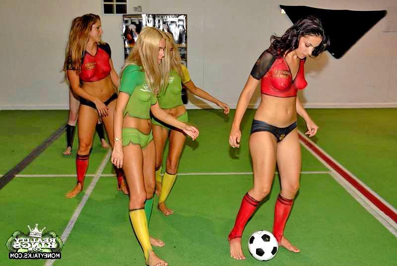 18P These hot twins are gettin down after a day of bodypainting and soccer in these 