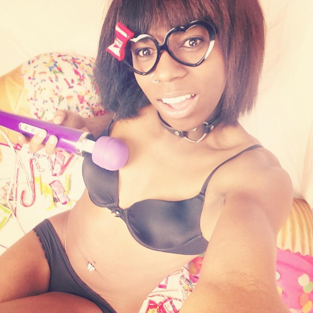 16P Freckled black shemale