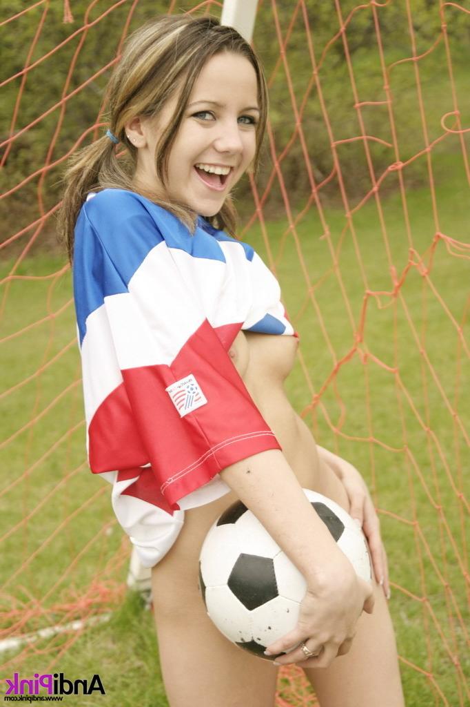 16P Soccer teen girl naked on the pitch