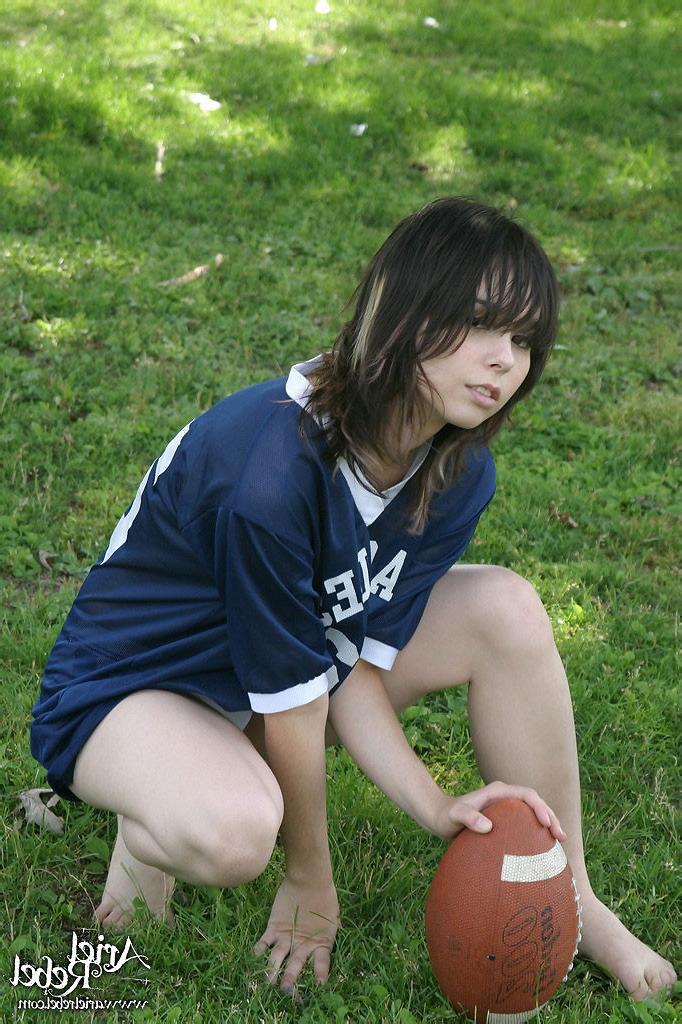 15P Sexy teen model in football jersey