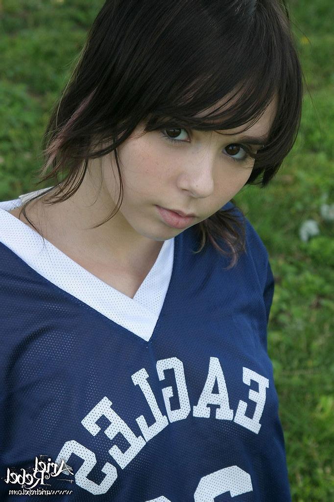 15P Sexy teen model in football jersey