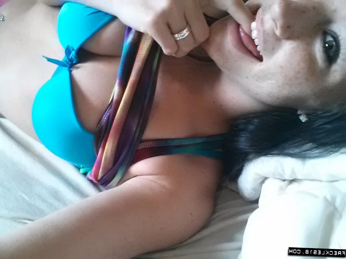 12P Hot Freckles 18 playing her wet Pussy