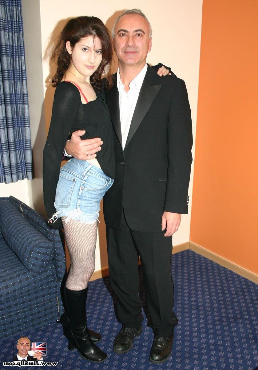 15P Cute small titted teen whore gets picked up by dirty old man