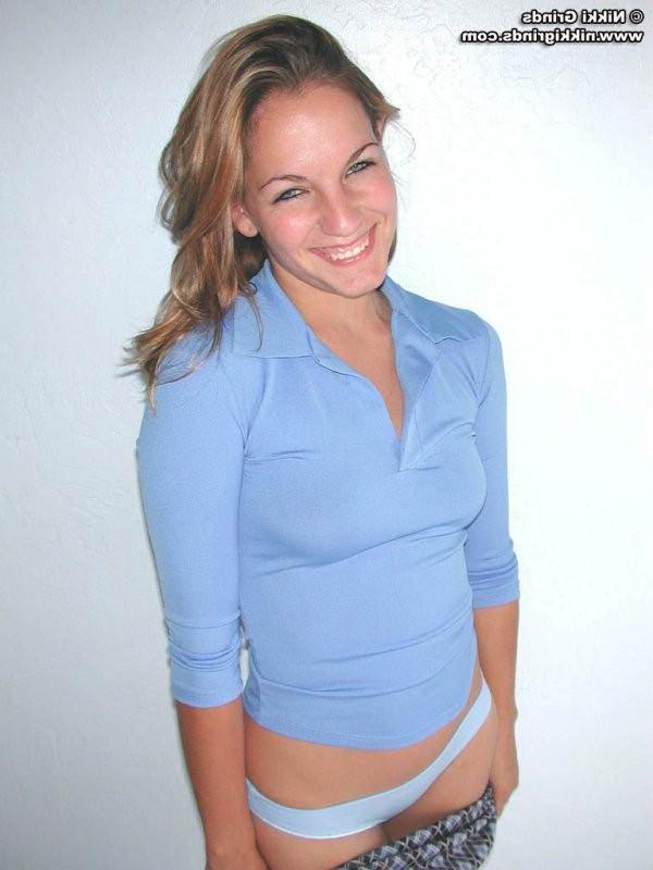 15P Teen shows off her new blue cotton panties