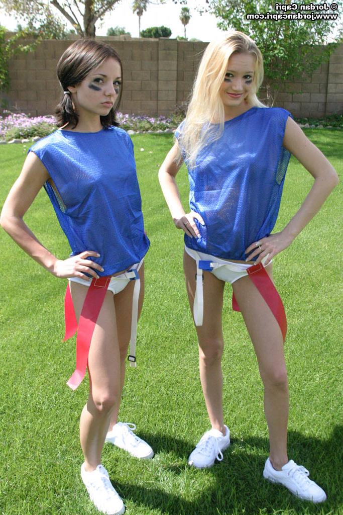 13P Jordan Capri and her girlfriends playing flag football in panties!