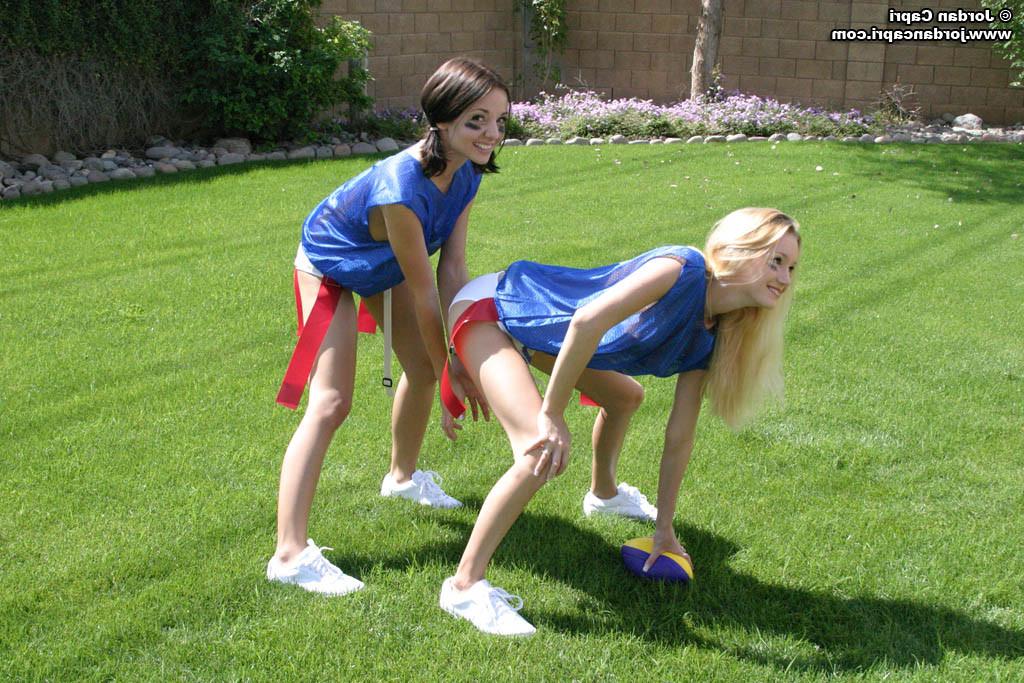 13P Jordan Capri and her girlfriends playing flag football in panties!