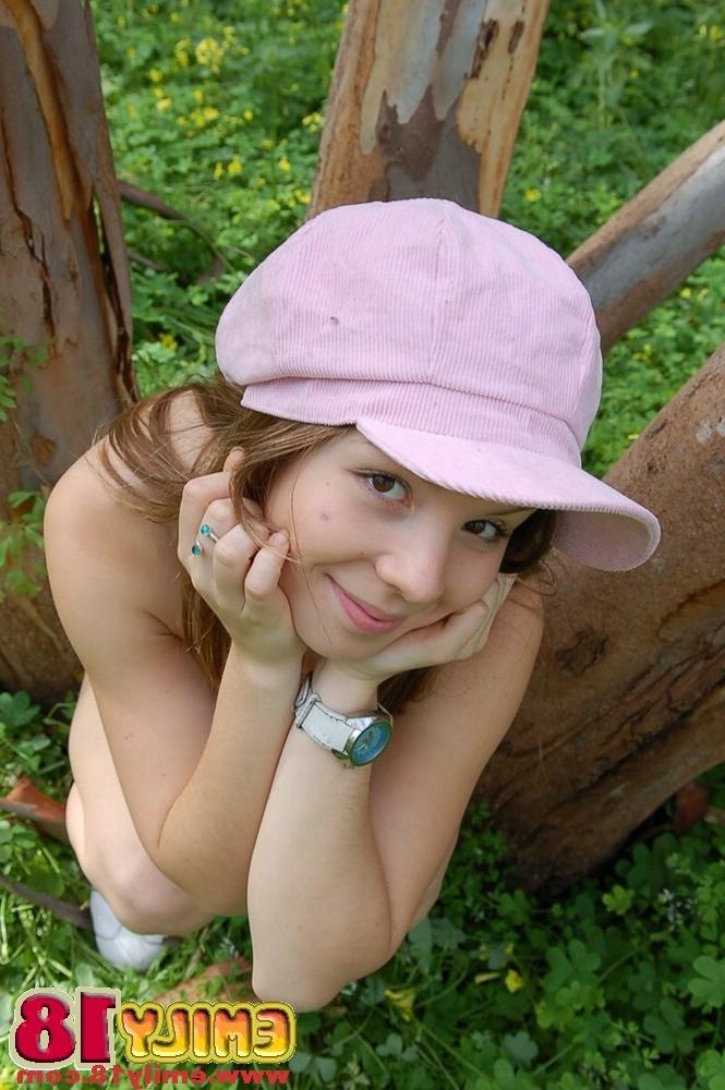 15P Sweet Young emily all alone in the forest