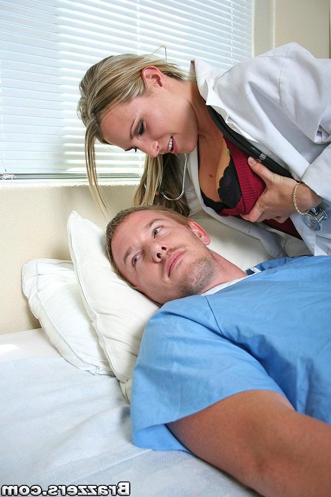 15P Harmony Rose fucks her patient after seeing his big hard dick