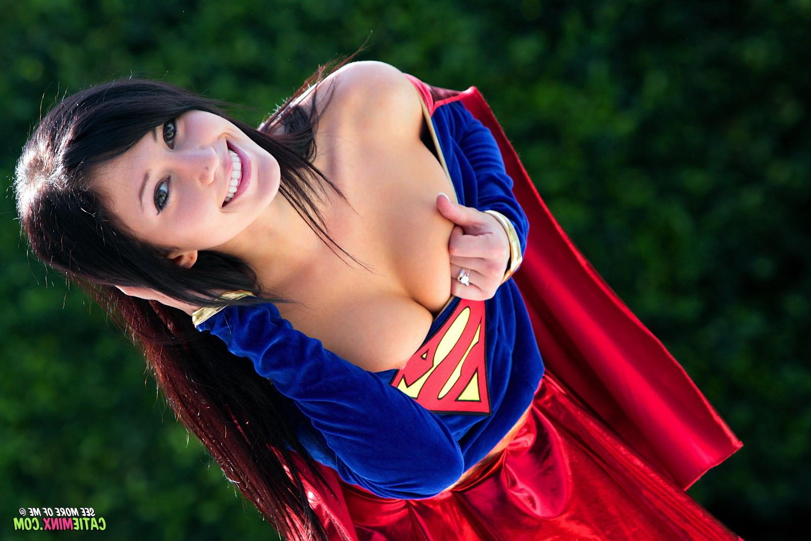 15P Cosplay Loving Teen Catie Minx As Naughty Supergirl In Costume