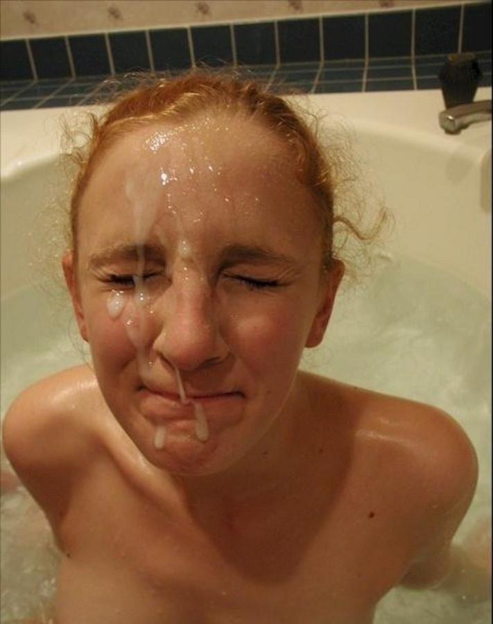 10P Collection of cum-squirted faces