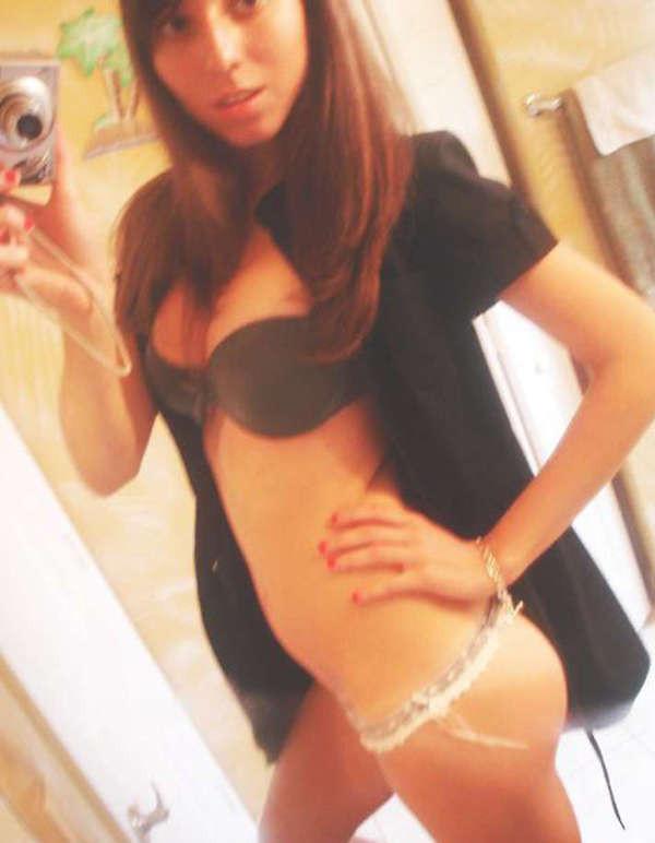 16P Hot chick in two-piece suits