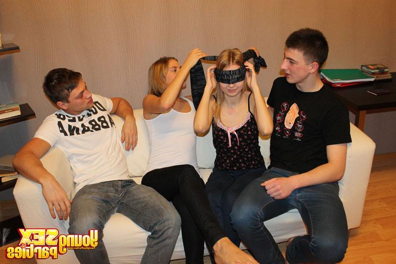 16P Two sexual blonde bitches get fucked by their boyfriends during this young sex p