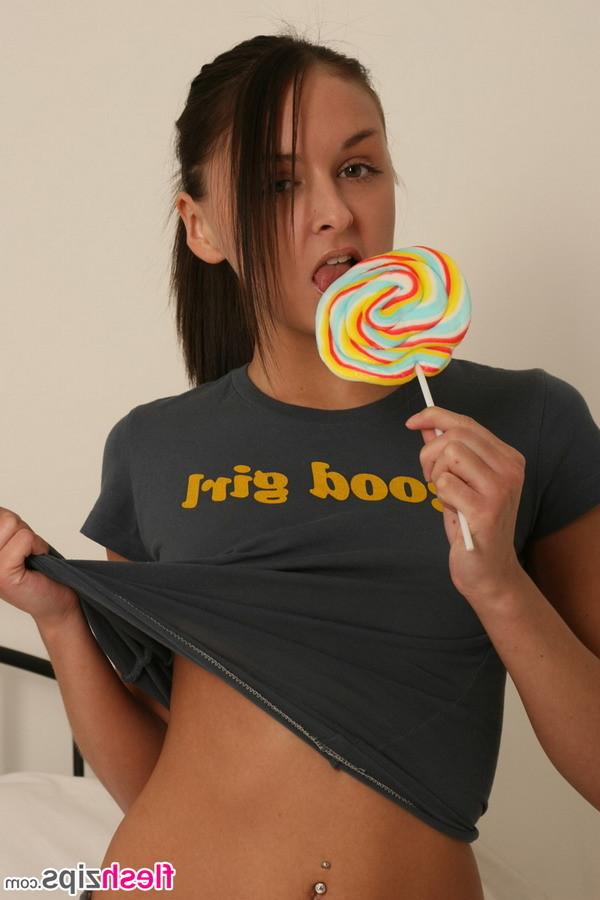 15P Lily sucking on her lollipop