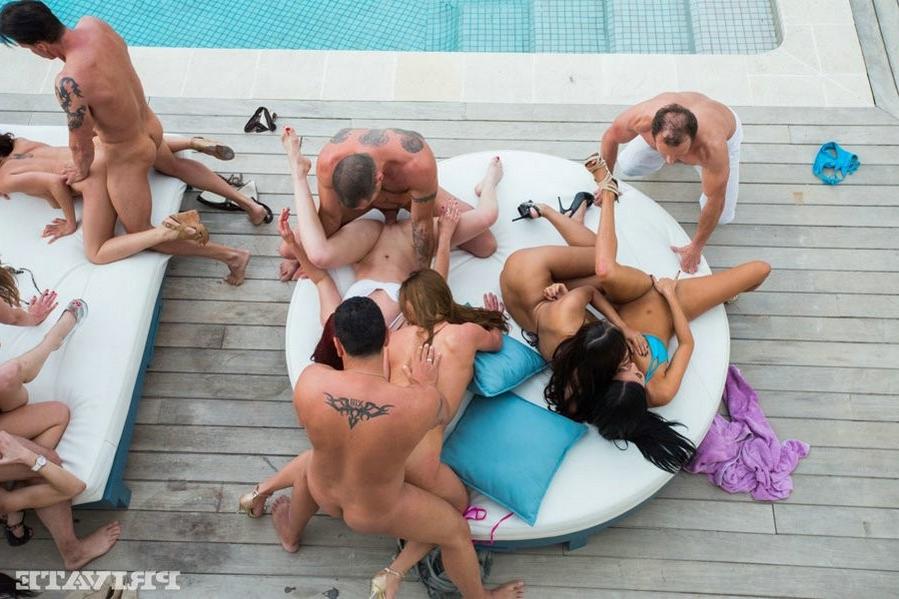 12P European porn stars  in group sex action at Private