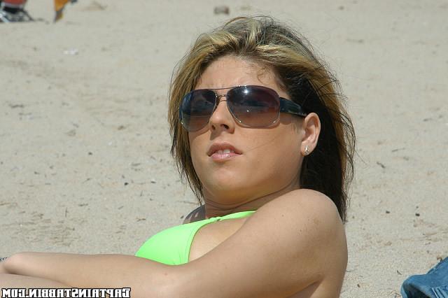 15P Cute brunnette amateur gets in her bikini to go on her first boat ride