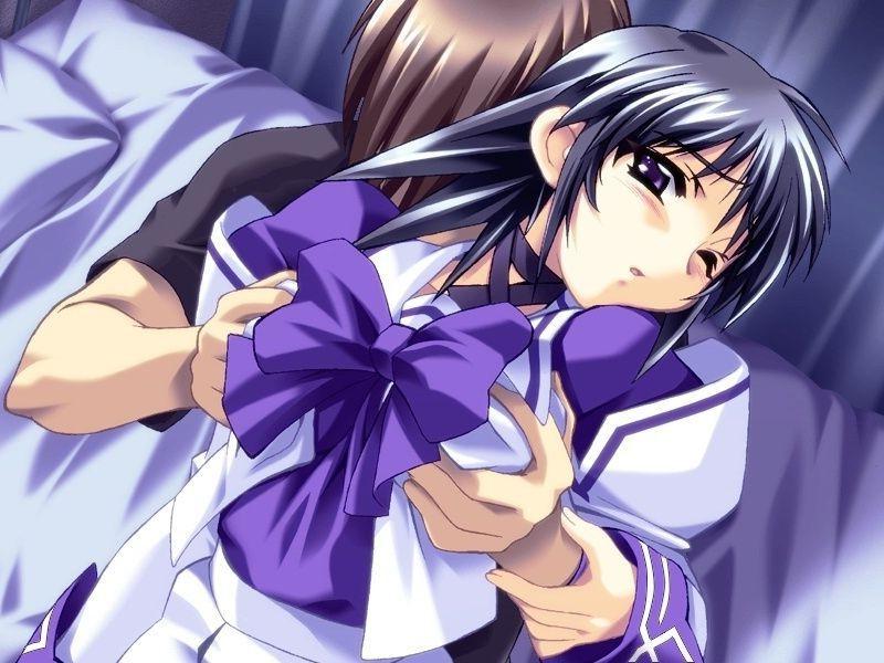 13P Big plump teen hentai titties topless and squeezed tight