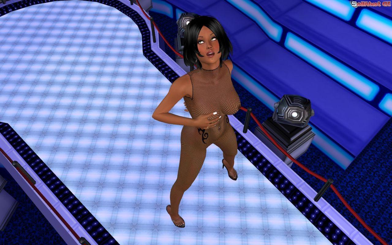 16P 3d babe with a big sex toy on stage all alone