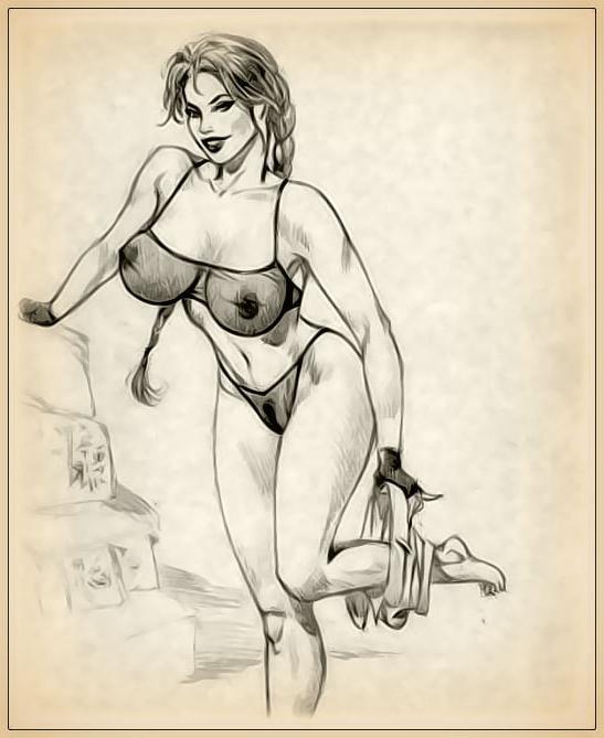 12P Tomb Raider rides sensual Lord and gets cumblasted 