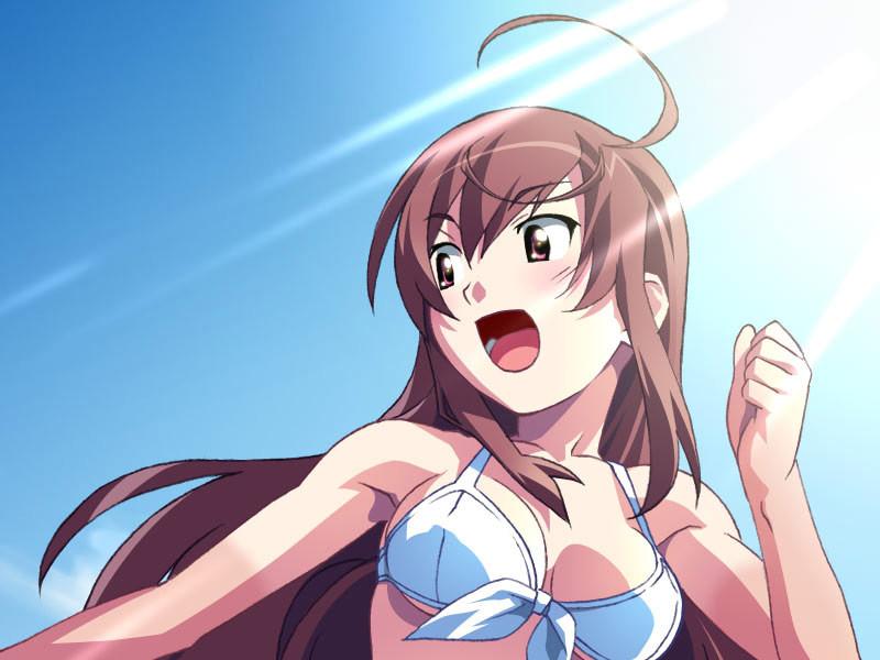 19P Most popular busty hentai schoolgirl in her sexy swimsuit