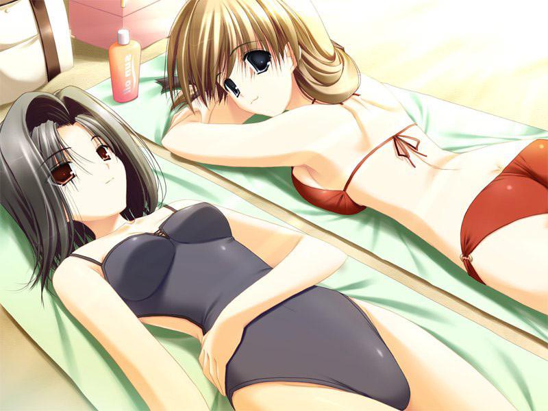 20P Swimsuit models by day and submissive hentai waitress by night