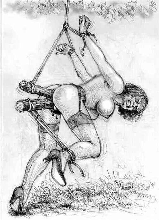 15P redhead bent back in bondage sex pain