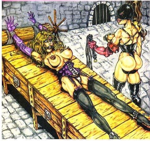 15P lesbian beats her bound sex slave