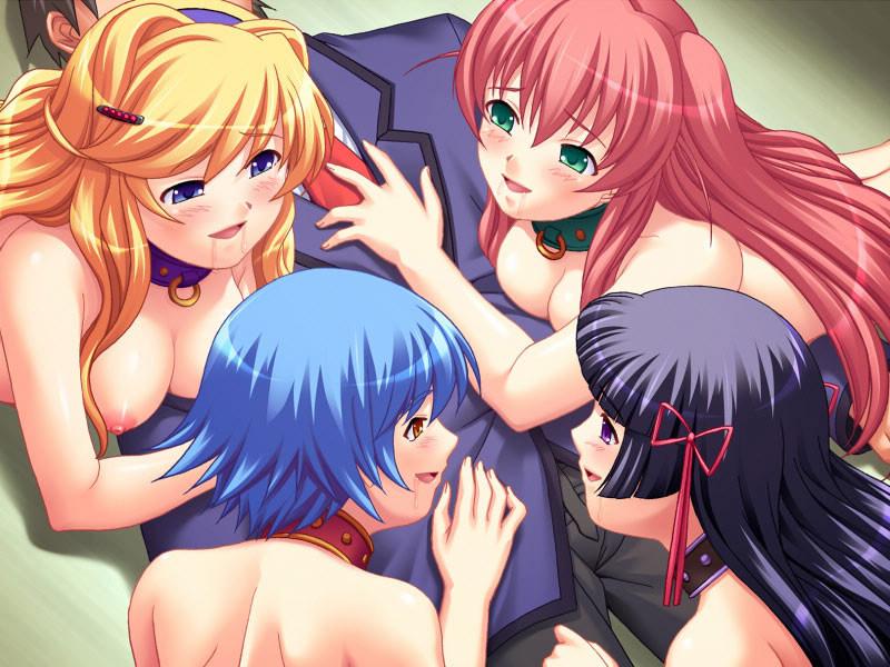 18P Group of submissive hentai schoolgirls learning foreplay