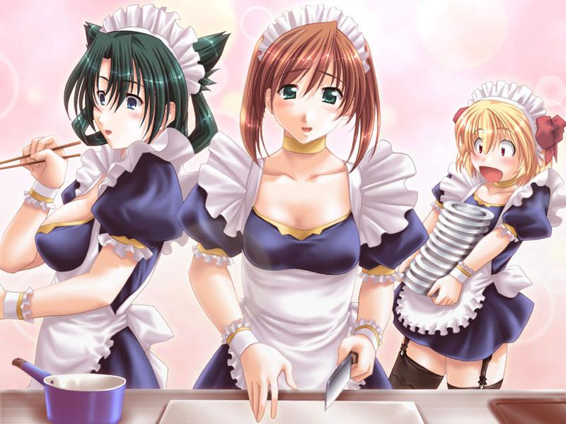20P French hentai maids fuck and suck cock trying to get pregnant