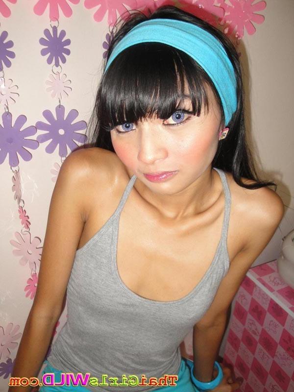 16P Incredibly skinny Thai teen Eaw strips for us in her bedroom