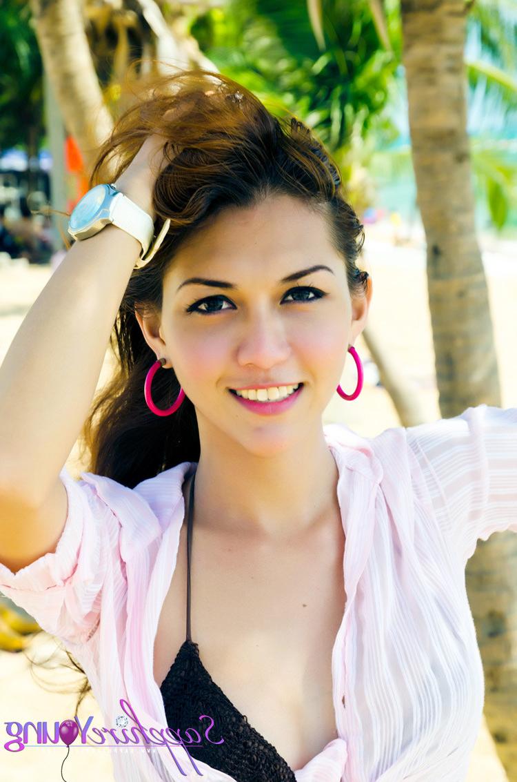 13P Sensual little tranny at the beach showing off her feminine body