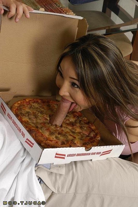 15P Hot busty asian sucks and then gets banged by the pizza guy